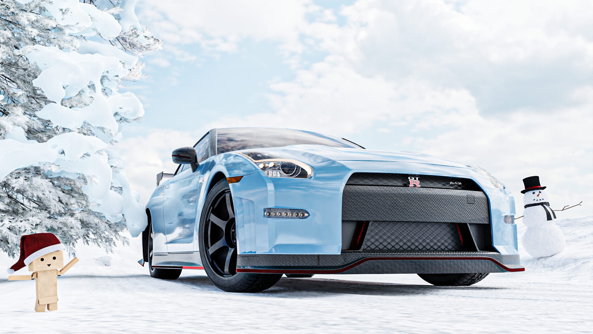 Nissan GT-R Winter street wireframe